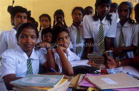 Sri Lanka School Girls Kayts Threeblindmen Photography Archive