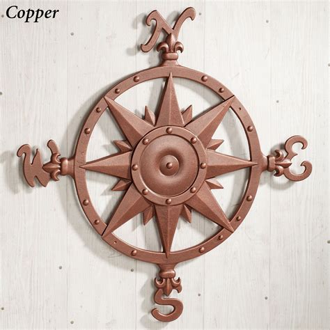 indoor outdoor nautical compass metal wall art