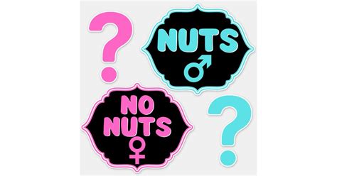 Nuts Or No Nuts Pink Blue Gender Reveal Sticker Zazzle