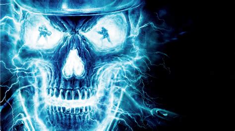 Blue Skull Fire Wallpapers Wallpaper Cave