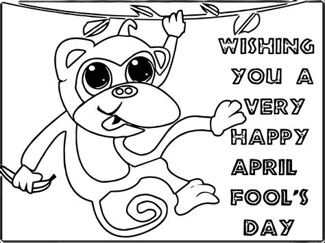 By best coloring pagesmarch 8th 2019. awesome April Fool Monkey Coloring Page | Monkey coloring ...