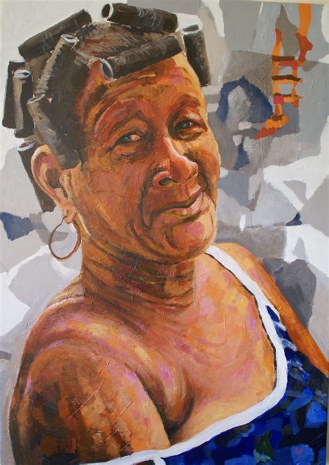 Antillian Woman Painting Kunstenaar