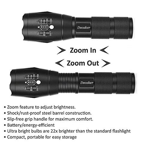 Decaker Tc1200 Pro Tactical Flashlight Military Grade 5 Mode 3000