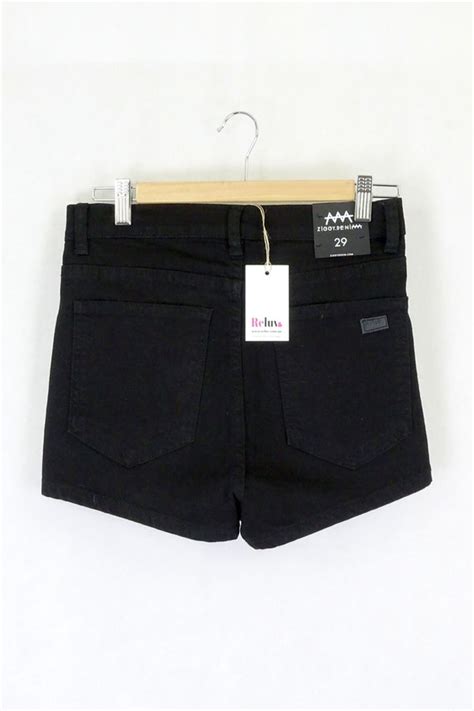 Ziggy Denim Black Shorts 28 10au Reluv Clothing Australia