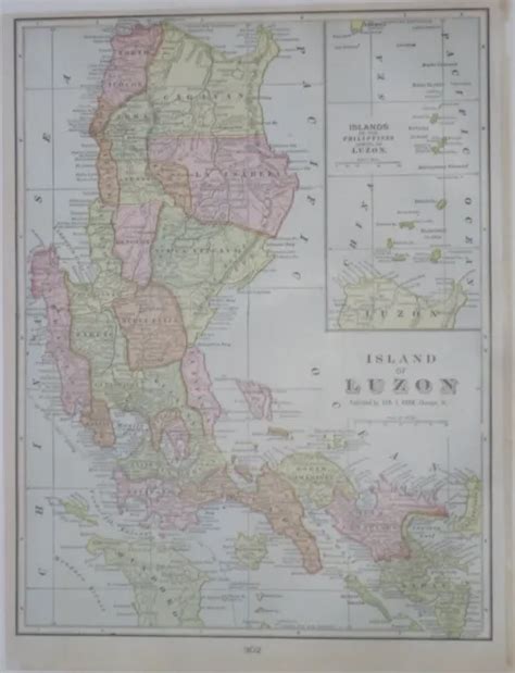 Original Map Manila Philippines Philippine American War 1898 Eur 1883