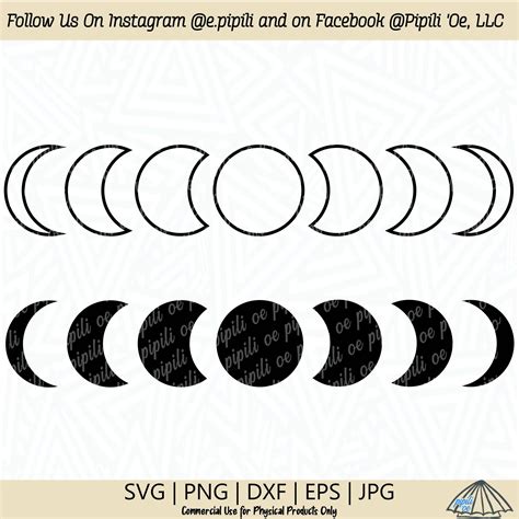 Moon Phases Svg Cut File Clipart Instant Download Pre
