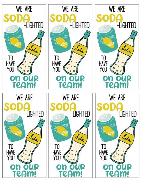 Printable Tags Teacher Appreciation Soda Lighted We Are Etsy