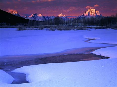 Winter Sunrise Light On The Teton Range Grand Teton National Park