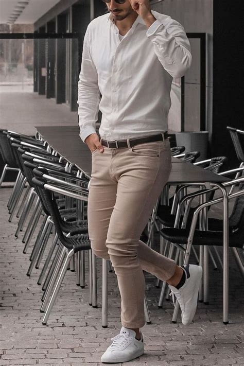 Beige Colour Combinations Ideas Men Beige Jeans Mens White Shirt Men Grey Colour Shirt