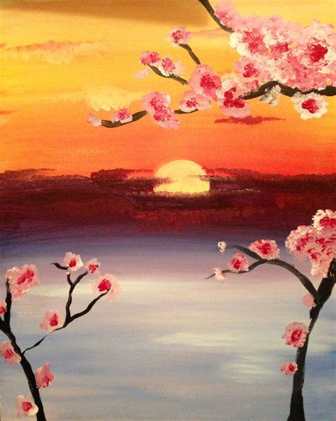 Cherry Blossoms Painting Cherry Blossom Painting Paint Nite