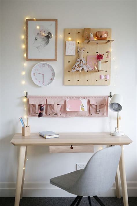If you've got a particularly modest bedroom, make as much use of the walls as you are able to perhaps in the method of floating shelves. Girls desk space. | Desk for girls room, Tween room, Small ...