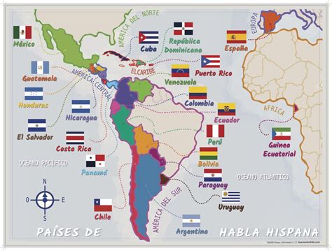 Map Of Spanish Speaking Countries Spanish For Kids