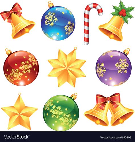 Bright Christmas Decorations Royalty Free Vector Image