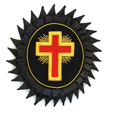 Knights Templar Cross Embroidered Masonic Patch Black Gold And Red 5
