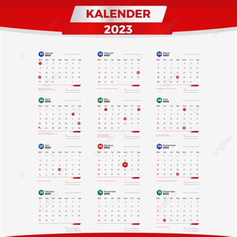 Tempalte Kalender 2023 Lengkap Dengan Tanggal Merah Png Dibujos