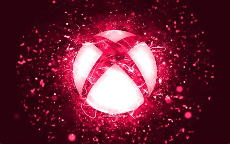 Download Wallpapers Xbox Red Logo 4k Red Neon Lights