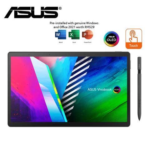 Asus Vivobook 13 Slate Oled T3300k Alq038ws 133 Fhd Touch 2 In 1