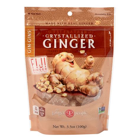 Ginger People Crystalized Ginger Candy 35 Oz Peg Bag Nassau Candy