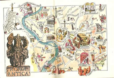 Ancient Rome Map Art Old Map Illustration Vintage Map Print