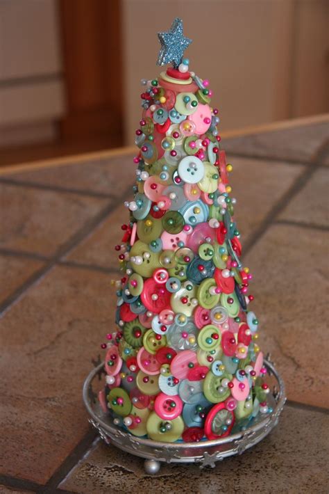 Button Christmas Trees Handmade Diy Craft