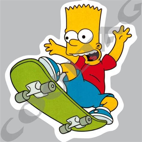 Bart Simpson Skateboarding Stickers Decals Cooltag