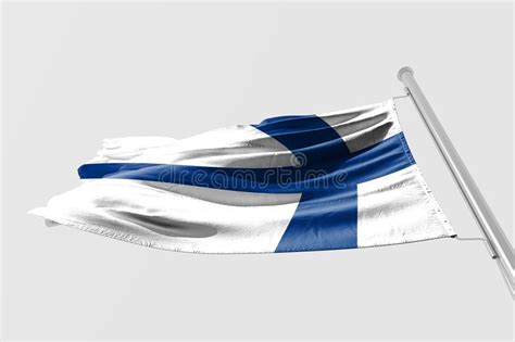 Bandera Aislada Que Agita Bandera Realista De Finlandia De 3d Finlandia Rendida Stock De