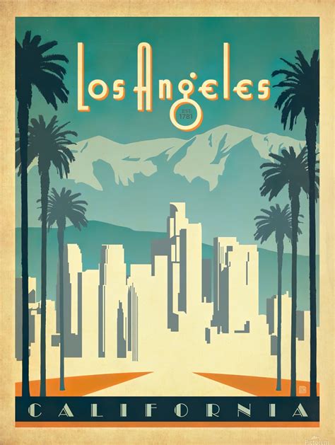Los Angeles California Travel Poster Vintage Poster