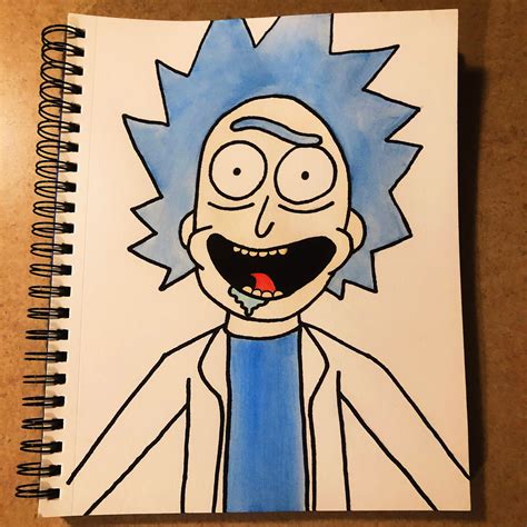 Rick From Rick And Morty Watercolor Painting Easy Watercolor Painting