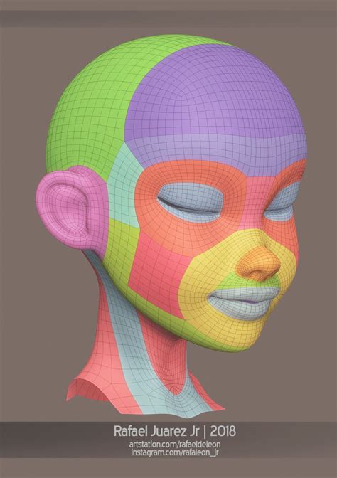 An Image Of A Face Made Out Of Different Colored Shapes And Colors On