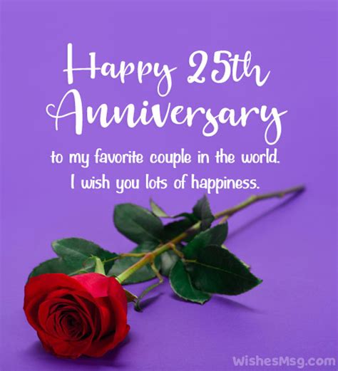 25th Wedding Anniversary Wishes And Messages Wishesmsg