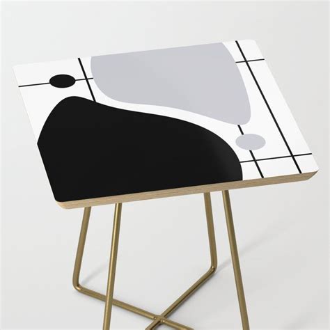 Lines And Curves 5 Black And White Set 1 Side Table By Laec