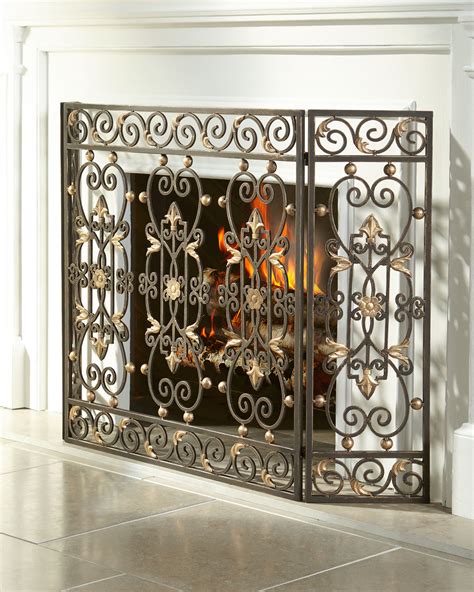 Three Panel Fireplace Screen Neiman Marcus