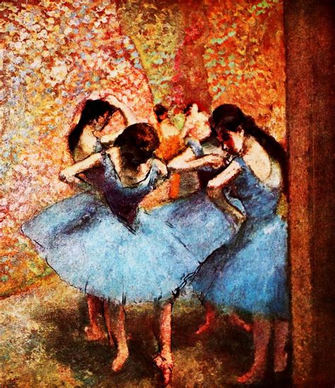 Degas Edgar 1834 1917 Dancing Girls In Blue Degas Dancers Edgar