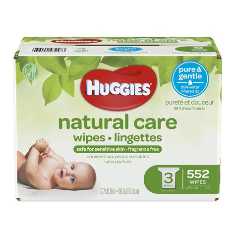 Huggies Natural Care Unscented Baby Wipes Sensitive 3 Refill Packs 552