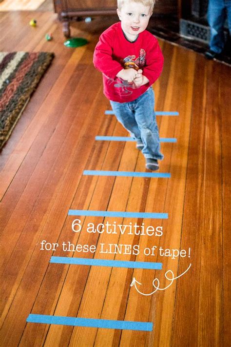 Some are educational, some are crafts and projects, some are just simple fun! Over 40 Painters Tape Games and Activities - A girl and a ...