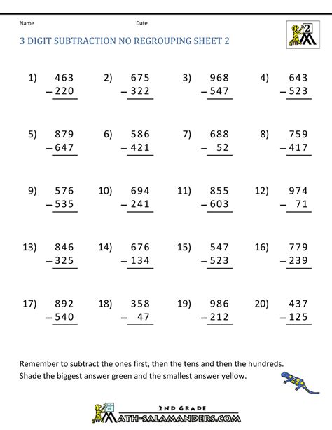 Check spelling or type a new query. Three Digit Subtraction without Regrouping Worksheets