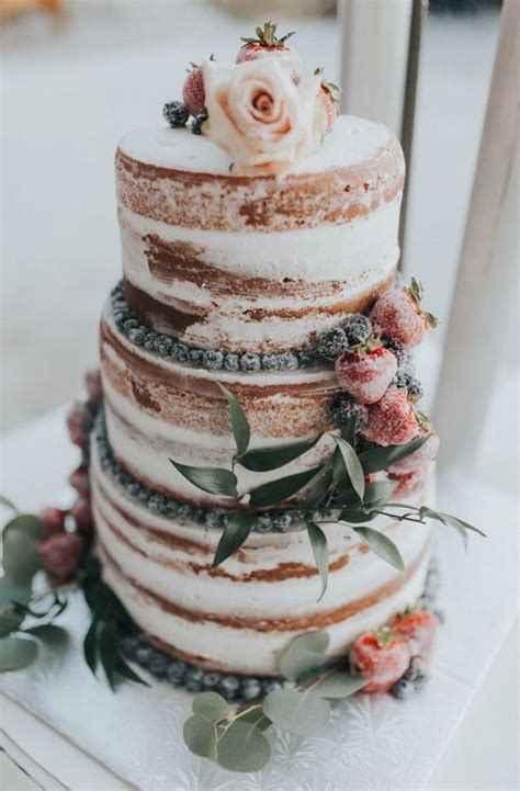 Delicious And Gorgeous Naked Wedding Cakes Weddingomania