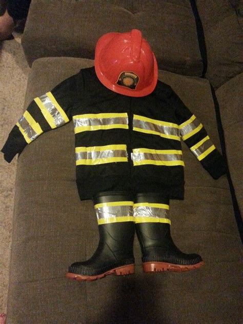 Noah very much wants to be a firefighter when he grows up and my wife and i fully support him in that goal. DIY Toddler Fireman Costume Duct Tape | Diy fireman costumes, Fireman costume, Kids fireman costume