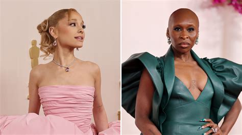 Ariana Grande Cynthia Erivo Give Wicked Vibes In 2024 Oscars Gowns Adops