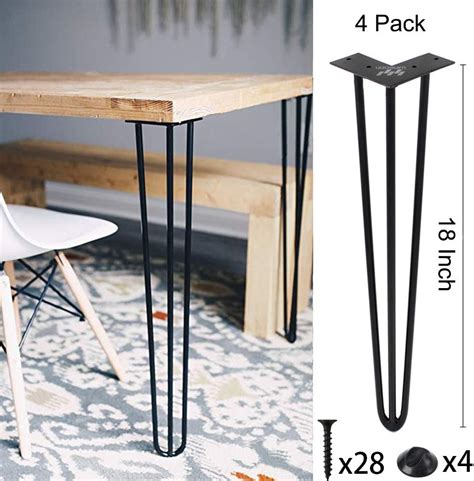 Winsoon Industrial Iron Hairpin Table Legs 18 Inch Set Of 4 Pack Metal