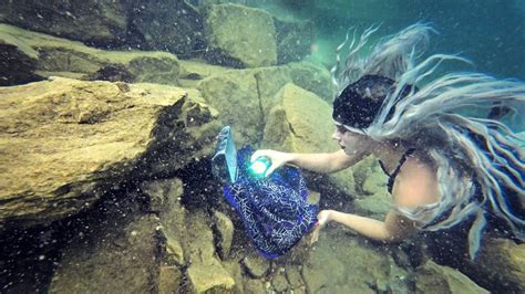 Underwater Treasure Hunt Mermaid Phantom Finds Treasure In Lake