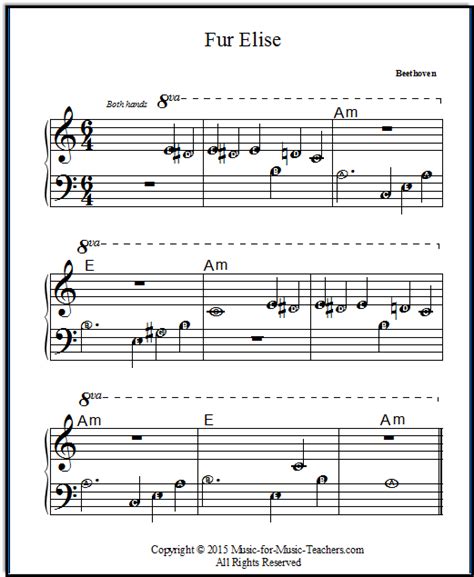 Save on sheet music pdf downloads. Fur Elise Free Printable Sheet Music | Piano sheet music ...