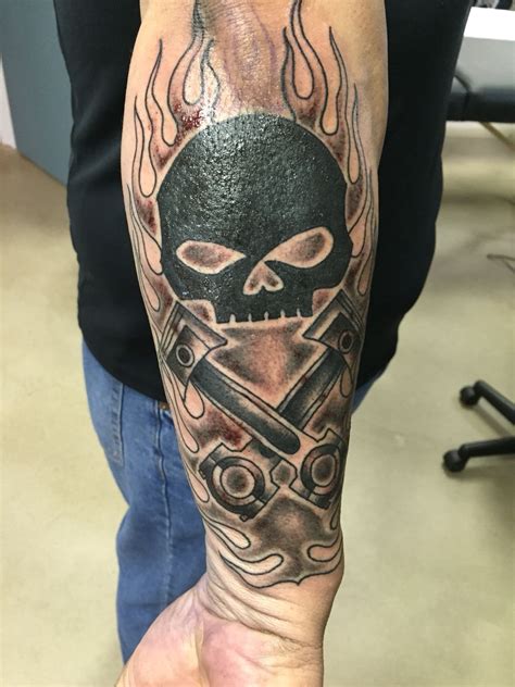Harley Davidson Tattoos With Skulls Milan Perryman