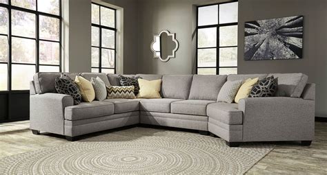 Cresson Pewter Modular Sectional W Cuddler Benchcraft In Sectionals