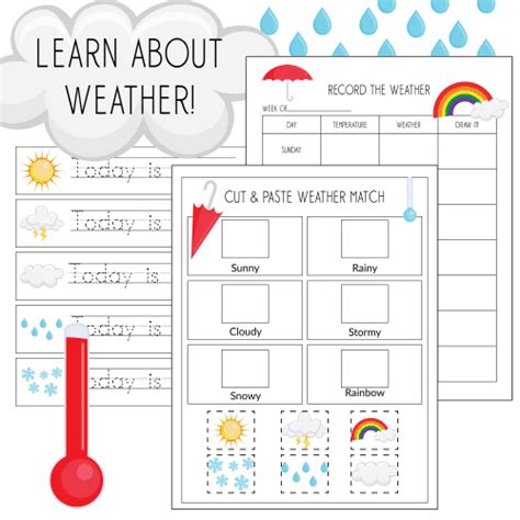 Record The Weather Writing Practice And Weather Match Game Printables