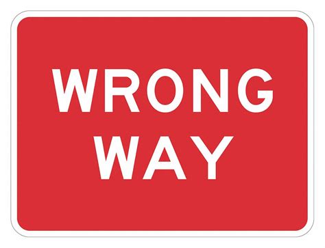 Lyle Wrong Way Traffic Sign Sign Legend Wrong Way Mutcd Code R5 1a