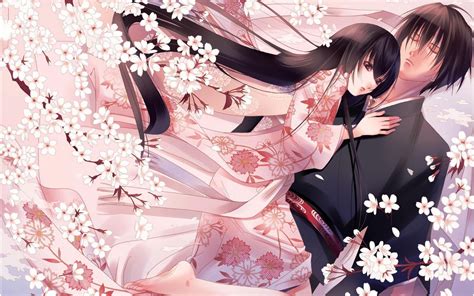 Anime Couples Anime Couple Pink Flower 1920 X 1200 Download