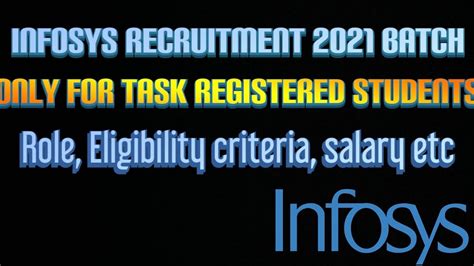 Infosys Recruitment For Batch Through Task Must Watch Only