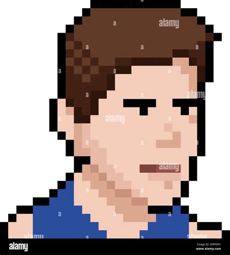 A Computer Game Character In A Blue T Shirt Pixel Art Nft Concept
