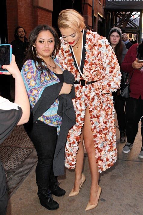 Rita Ora Suffers Wardrobe Malfunction In Very Revealing Floral Coat